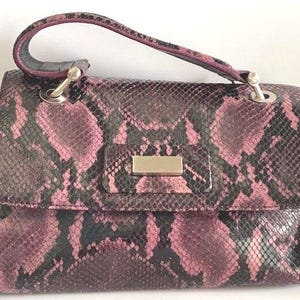 Donald J. Pliner Purse, Purple Snake Purse, Designer Handbag, Pliner Purse, Vintage Designer Purse, Purple Snake Top Handle Designer Purse