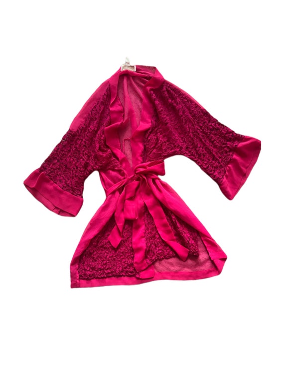 Hot Pink Robe, Vintage Robe, Lace Robe, Vintage L… - image 7