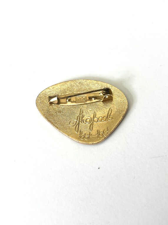 Vintage Gold Brooch, Guitar Brooch, Golden Guitar… - image 6