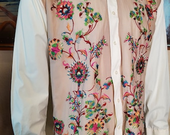 Camisa de hombre, Camisa floral, Camisa rediseñada, Camisa de Amanda Alarcon-Hunter para Minx and Onyx Vintage, Camisa de diseñador, Camisa única