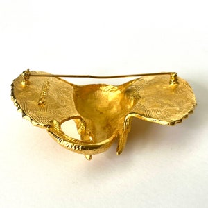 DOREEN RYAN Designer Elephant Brooch, Vintage Elephant Brooch, Golden Elephant Pin, Animal Brooch, image 6