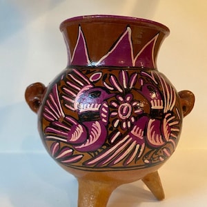 Mexican Pottery Vintage, Glazed Pottery, Folk Art Pottery, Handpainted Pottery, Tera Cota Pottery, Bird Pottery, Ethnic Pottery, Vintage