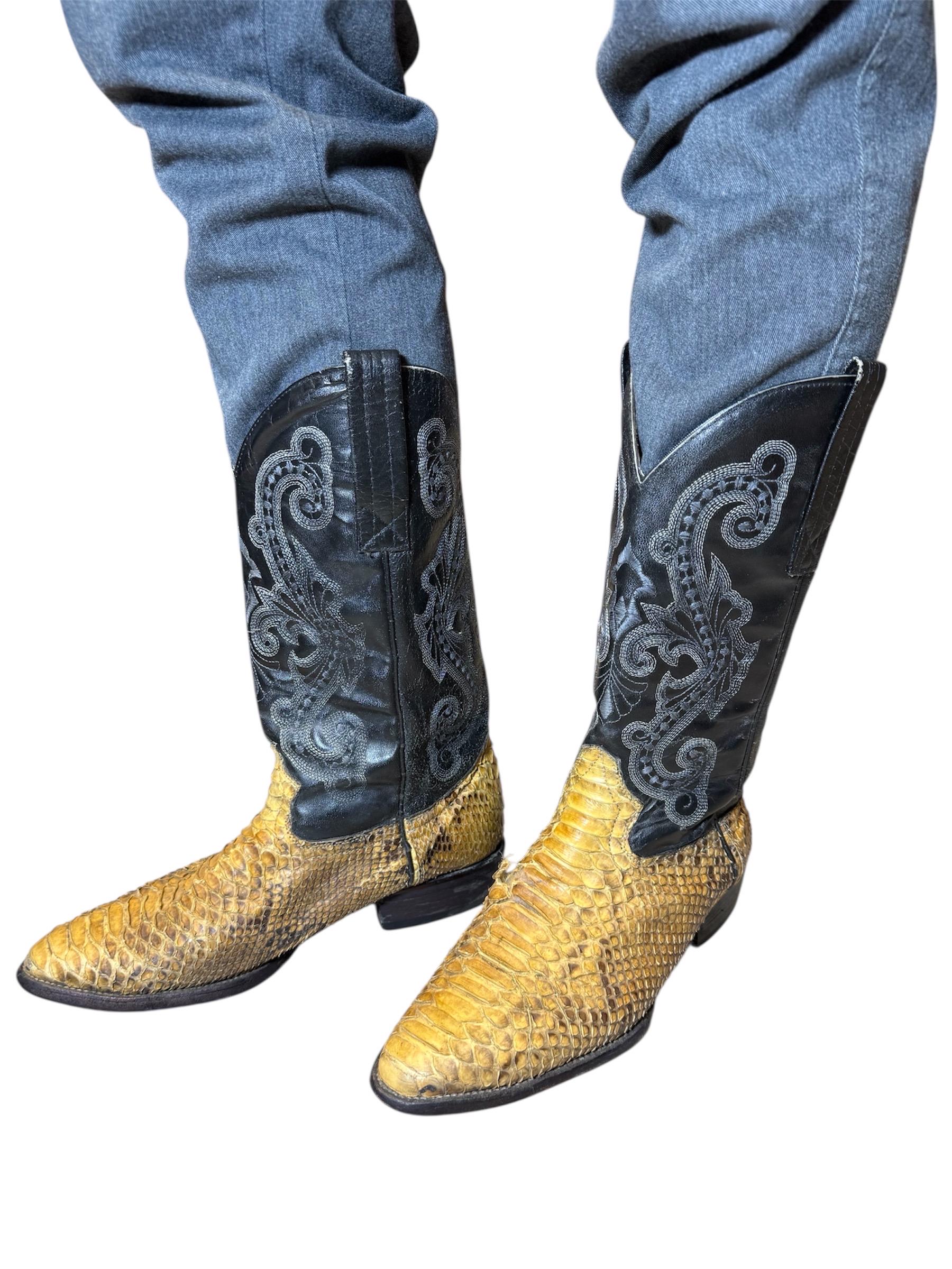 Tony Lama Vintage Snakeskin Boots - Etsy