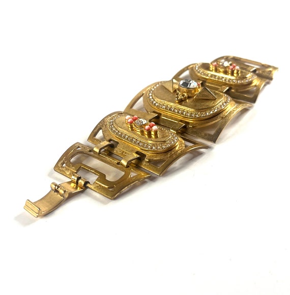 Vintage Juicy Couture Bracelet, Gold Panel Bracel… - image 5