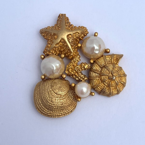 Seashell Brooch Etsy