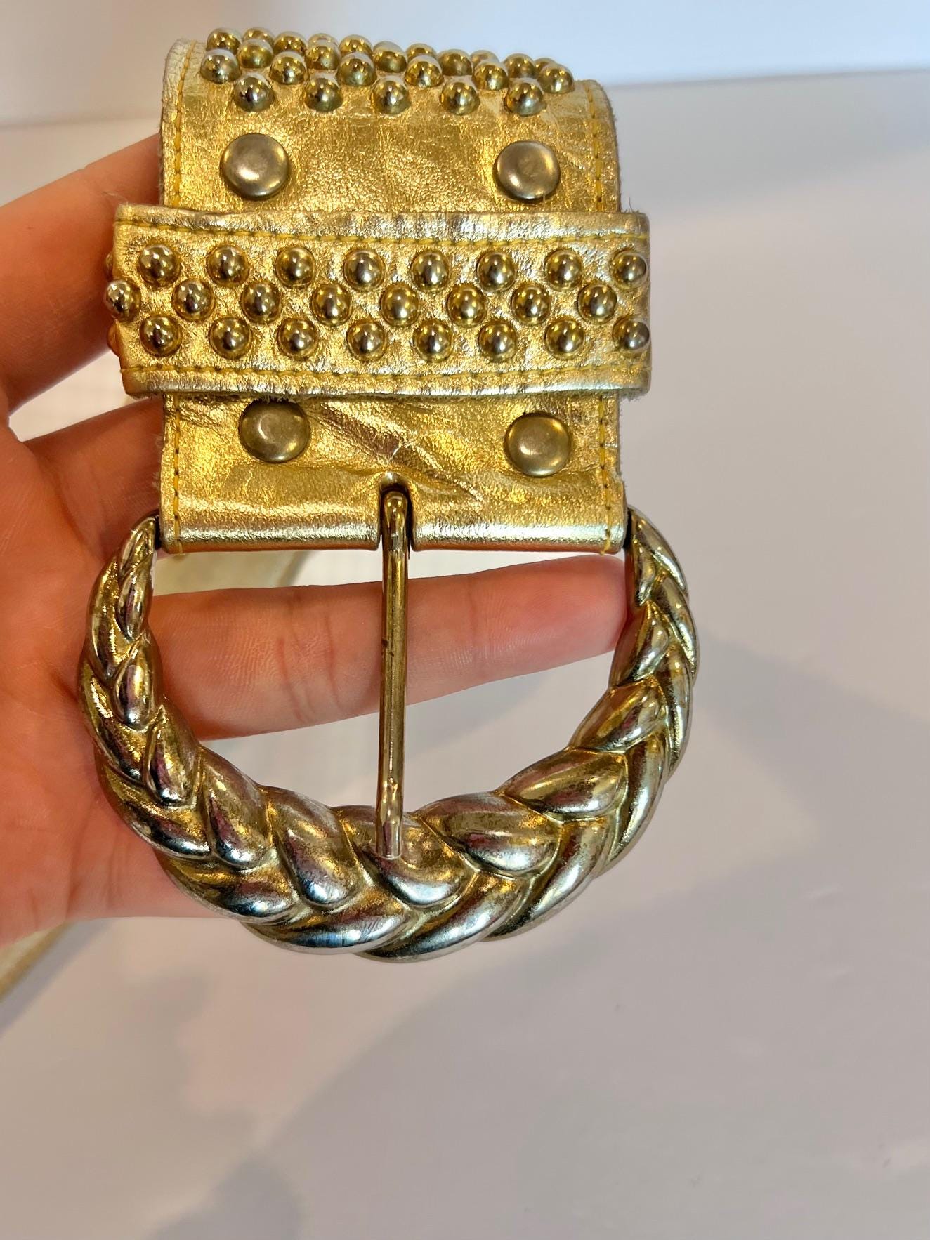 [RECTO] / ☆ VINTAGE BANGLE BELT / GOLD Antique F.M.Co 12K Yellow Gold Filled Floral Belt Buckle