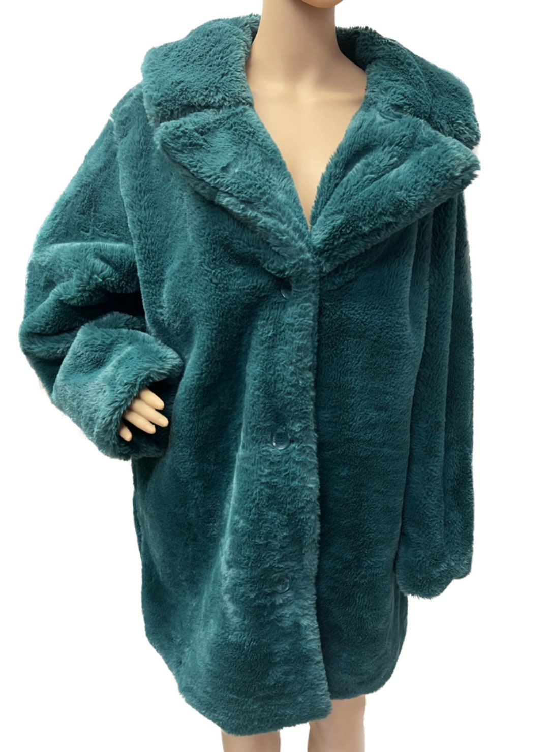 Teal fur coat best sale