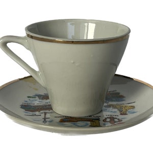 New Orleans Teacup and Saucer, Collectible Teacup and Saucer, Souvenir Teacup and Saucer, Ceramic Teacup and Saucer image 5