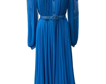 WAYNE CLARK Designer Dress, Maxi Dress, 80s Dress, Sheer Blue Dress, Formal Dress, Vintage Dress, Vintage Hollywood Designer Dress, Toronto