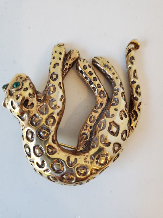 Leopard pin, Gold Leopard Pin, Movable Pin, Vinta… - image 3