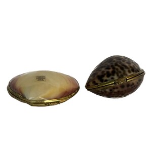 Vintage Shell Box, Vintage Shell Box, Tiger Cowry Box, Pink Clam Shell ...