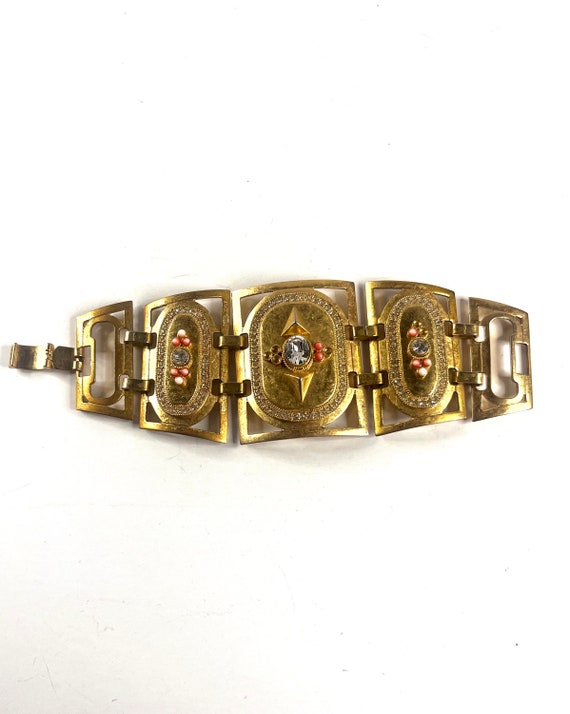 Vintage Juicy Couture Bracelet, Gold Panel Bracel… - image 1