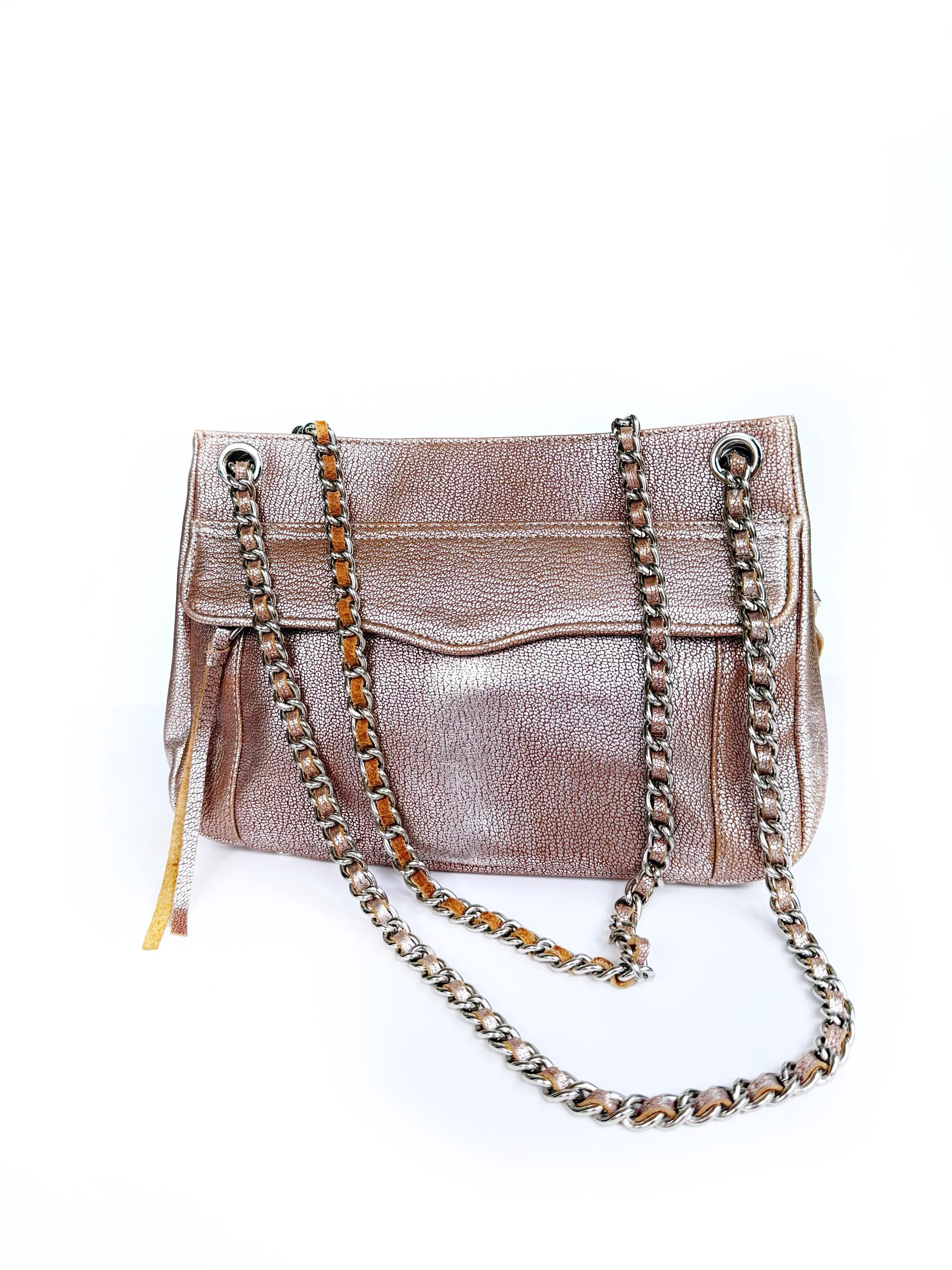 Rebecca Minkoff Metallic Gold Leather Backpack Rebecca Minkoff Mini Mac Gold Leather Crossbody Clutch Bag  main image 3