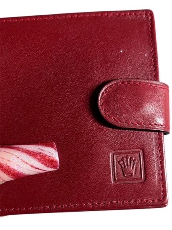 ROLEX Wallet, Vintage Red Leather Rolex Wallet, Snap Closure