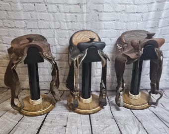 Vintage western saddle stools