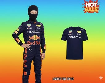 Boys Formula Go Kart Racing Suit – Red Motorsport Outfit with Free T-Shirt