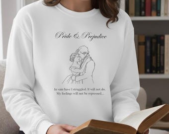 Pride and Prejudice Shirt Long Sleeve Elizabeth Bennet Darcy Quote Jane Austen Tee Bookish Gift for Women Readers Literary Clothing US