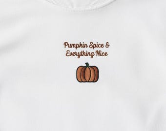 Felpa con ricamo Pumpkin Spice, maglione autunnale con zucca, regalo autunnale