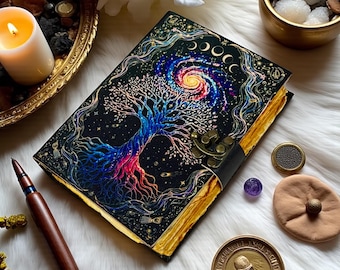 Tree of Life Leather Journal | Handmade Grimoire, Spell Book
