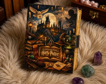 ハリー・ポッターにインスパイアされた手作りのヴィンテージロック日記帳｜魔法使いの日記｜魔法のノート｜ポッターファンへのギフト｜ファンタジー呪文書