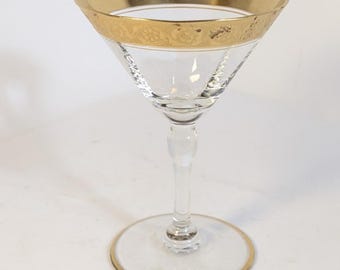 Vintage Tiffin-Franciscan Rambling Rose Gold Encrusted Cocktail Glass