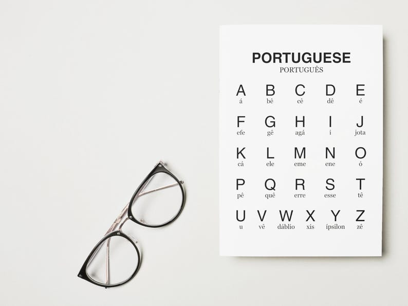 Brazilian Portuguese Alphabet Chart With Letter Names (digital Download ...