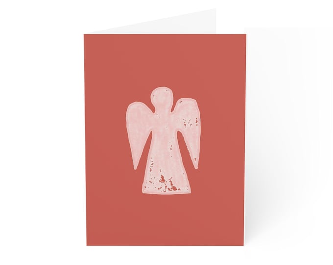 Hand Sketched Angel Greeting Cards: Holiday Peace, Love, Joy