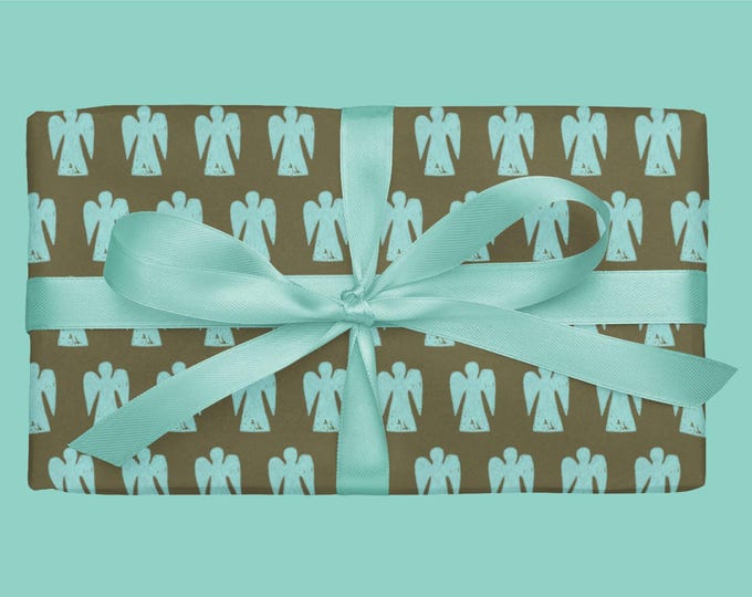 Hand-Sketched Angel Wrapping Paper: Poolside & Cargo Design, Eco Friendly