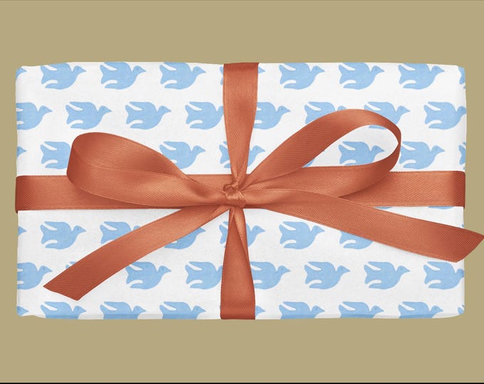 Bird Hand-Sketched Wrapping Paper: Eco-Friendly Gift Wrap