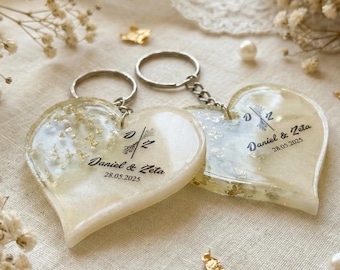 Recuerdos de plata para baby shower, regalo de bautizo personalizado, llavero de resina personalizado, recuerdo de bienvenida, regalo de corazón escamoso