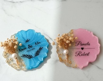 Recuerdos para invitados de baby shower, regalos para fiesta de revelación de género, recuerdos magnéticos para niño o niña, resina epoxi para recién nacidos, bautizo personalizado