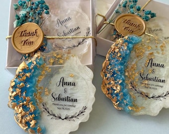 Imán para baby shower, regalo de bautizo personalizado, recuerdo de bautizo personalizado, geoda turquesa rosa, corazón de epoxi dorado, a granel