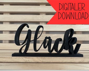3D print file "Luck" Minimalist Modern Boho Decor Lettering 3MF STL for DIY 3D printing Gift idea 3D printed