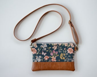 Small crossbody purse for women, Floral Crossbody Bag, Vegan Leather Crossbody Purse, Small Shoulder Bag, gifts for Mom, gifts for her