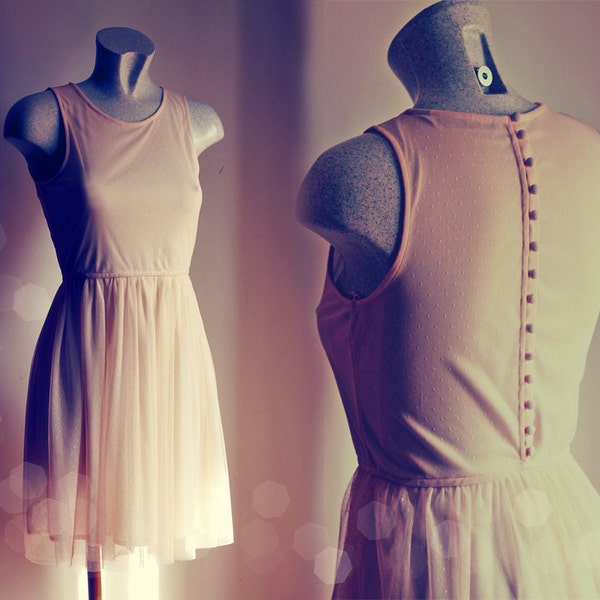 SALE 80% COSTUM Pink retro Pincess Fairy Vintage Dress Pearl S
