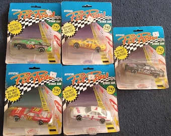New Vintage Set Of 5 1/43 Scale Pit Row Nascar Diecasts