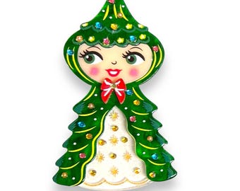 Broche Holly Howard Tree Girl da Lipstick & Chrome x 50s Vintage Dame