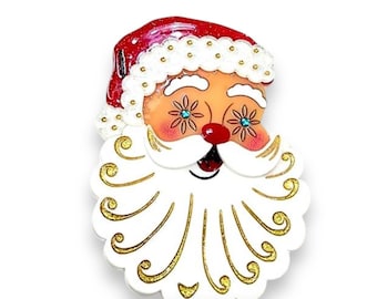 Starry Eyed Santa Brooch by 50's Vintage Dame x Lipstick & Chrome