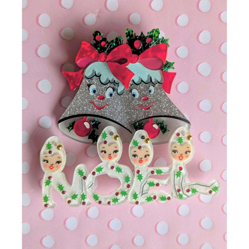 Playful Pixies NOEL Brooch by 50's Vintage Dame x Lipstick & Chrome image 3