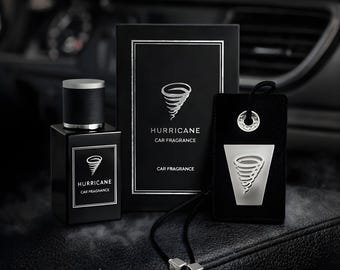 Parfum premium Hurricane, assainisseur d'air pour voiture, diffuseur de luxe longue durée aux huiles naturelles, cadeau élégant pour les amateurs de voiture, cadeau pour elle et lui