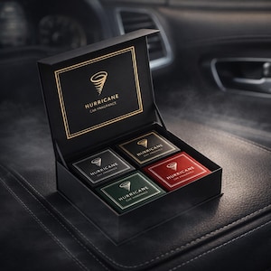 HURRICANE Premium Gift Box, Luxury Car Air Freshener Set, Unique Gift for Him & Her, Perfect Gift for Car Lovers
