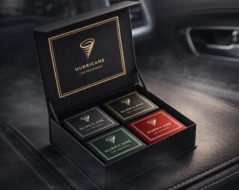 HURRICANE Premium Gift Box, Luxury Car Air Freshener Set, Unique Gift for Him & Her, Perfect Gift for Car Lovers
