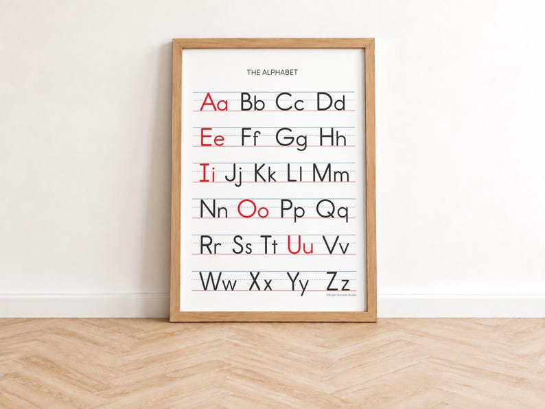Alphabet Poster Printable, ABC Chart With Handwriting Lines ...