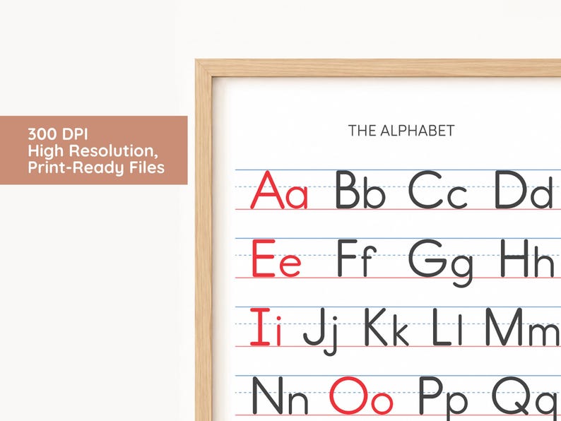 Alphabet Poster Printable, ABC Chart With Handwriting Lines ...