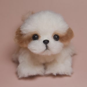 Peluche Shih Tzu Brownie hecho a mano con alegría: mascota de peluche realista con articulaciones móviles