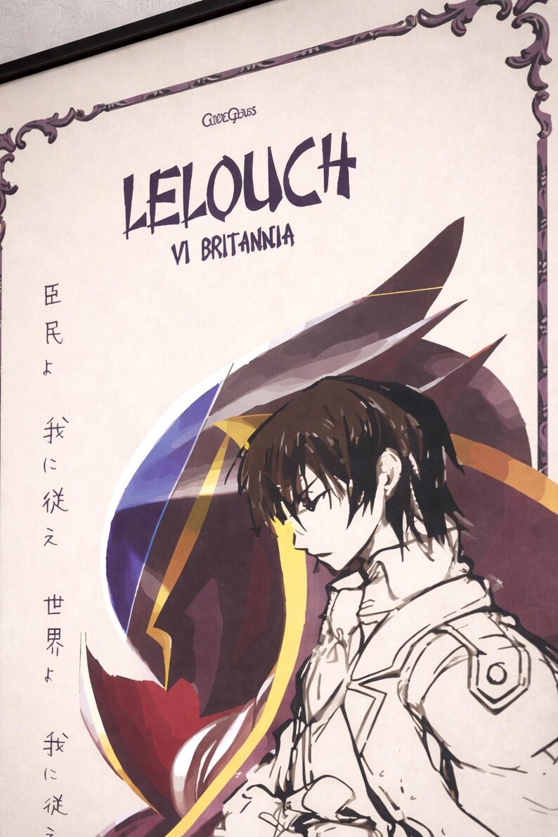 Code Geass Decor Lelouch Lamperouge Poster Printable, Code Geass Wall Art, Anime Manga ...