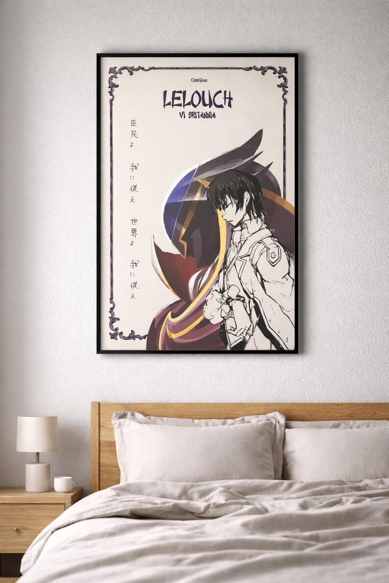 Code Geass Decor Lelouch Lamperouge Poster Printable, Code Geass Wall Art, Anime Manga ...