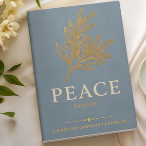 Christian Notebook Women | Isaiah 26:3 Bible Verse Journal | Christian Gift for Women | Blue Prayer Notebook | Faith Journal Peace