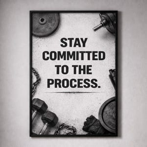 Motivational Gym Poster For Men and Women | Gym Equipment | Gym Prints | Fitness Home Décor | Commitment Wall Art | Digital Download
