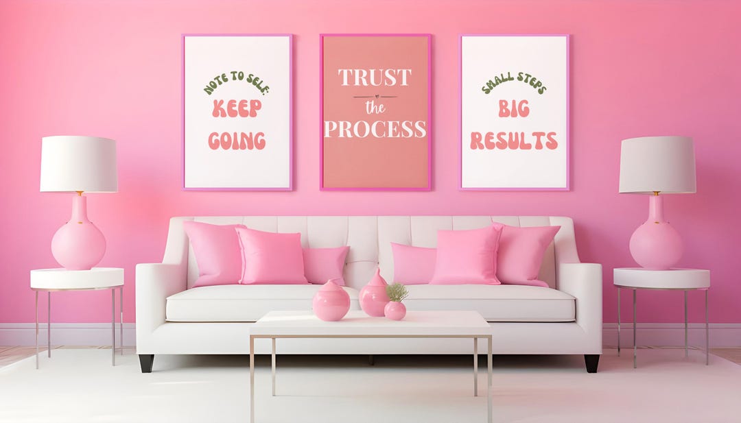 Set of 3 Motivational Printable Wall Art | Note to Self Keep Going ...
